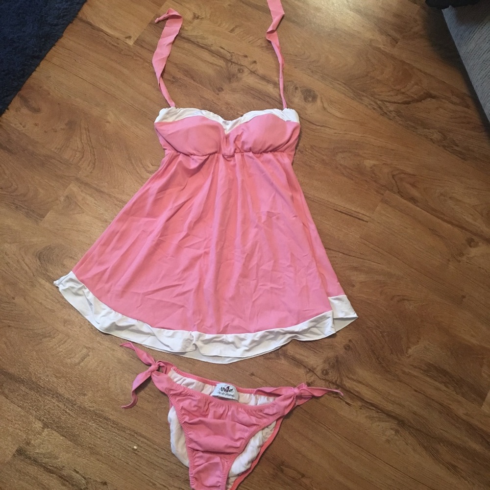 Nicole Maternity Pink 2 Piece Bathing Suit Size M